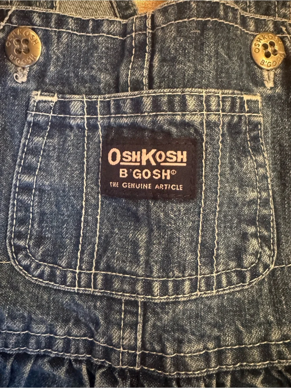 Vintage OshKosh B'Gosh Denim Overalls 0-3M EUC Made in USA Vestbak